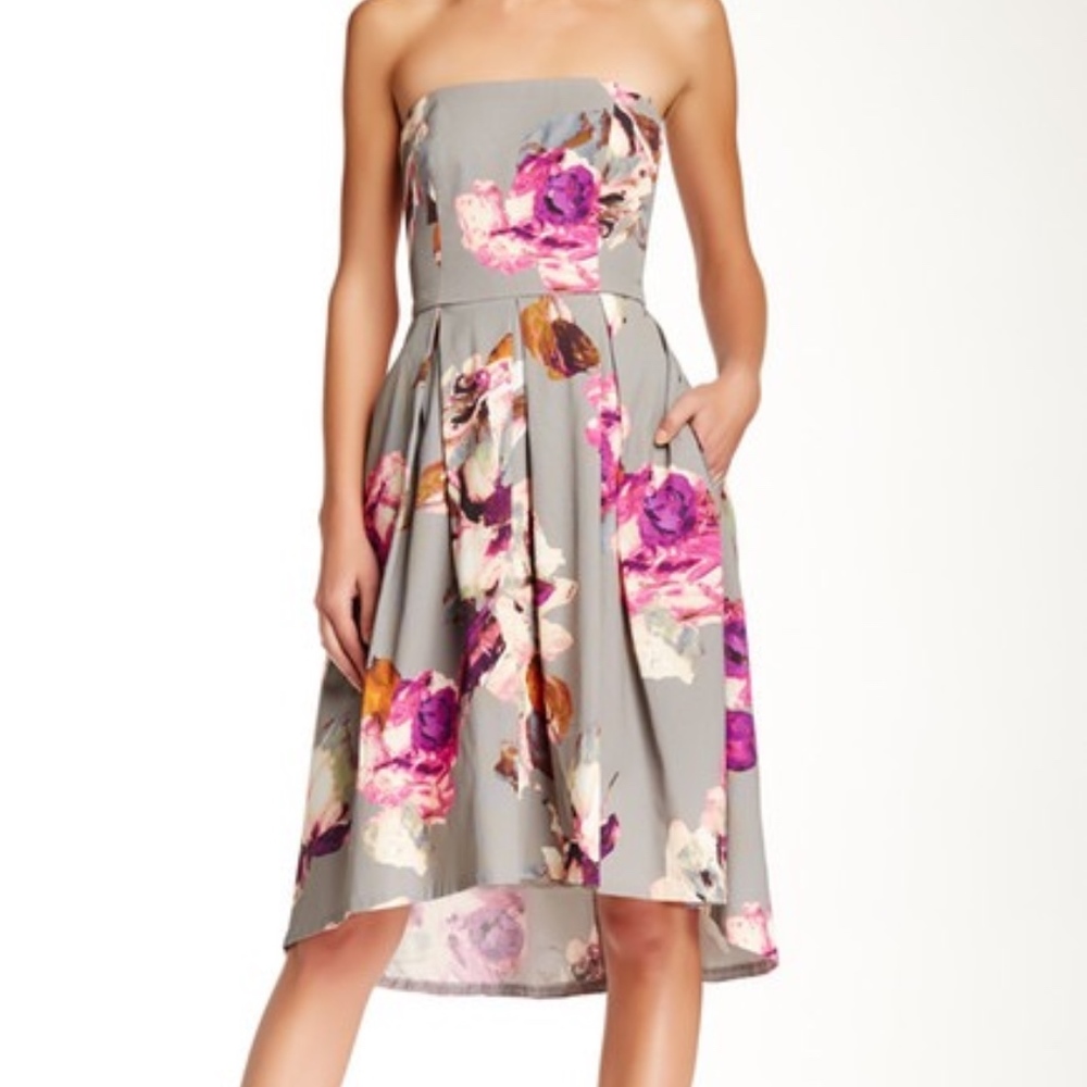 Trina Turk Hayley Strapless Pleated Dress; NWT